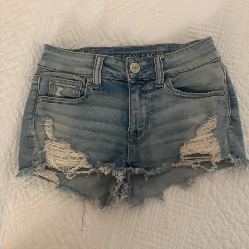 Denim shorts with lace